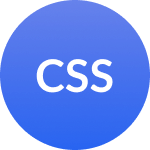 A blue circle with text reading 'CSS'